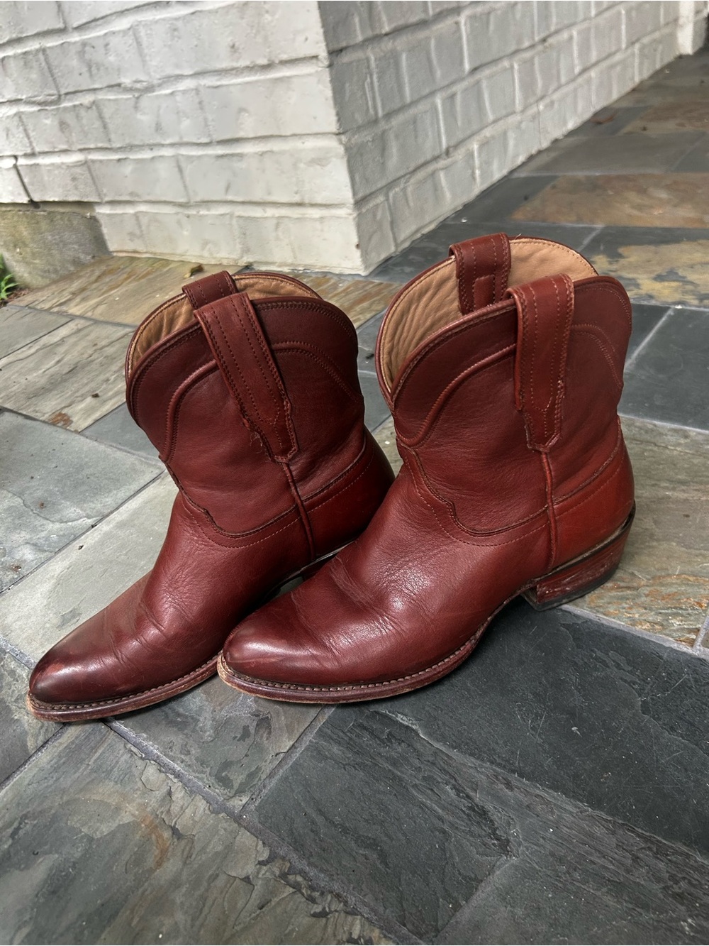 Tecovas The Penny Cowgirl Boots Womens 7.5 Brown Leather Roper Western Pull On